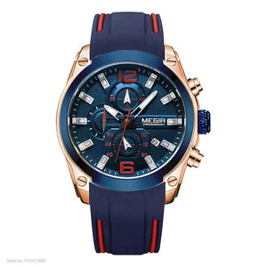 MensFashionStyleStore Rose blue CHRONOGRAPH ANALOG LUMINOUS WATCH