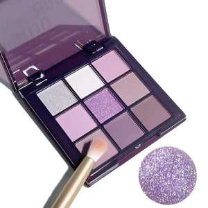  Men's Fashion Style Store JUJU 9112 Eyeshadow palette, nine shades of smoky, matte, pearlescent, fine dark purple glitter