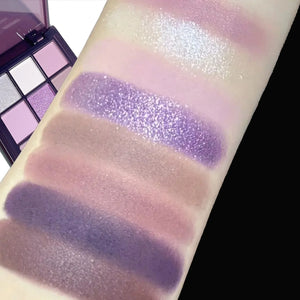 Men's Fashion Style Store JUJU 9112 Eyeshadow palette, nine shades of smoky, matte, pearlescent, fine dark purple glitter