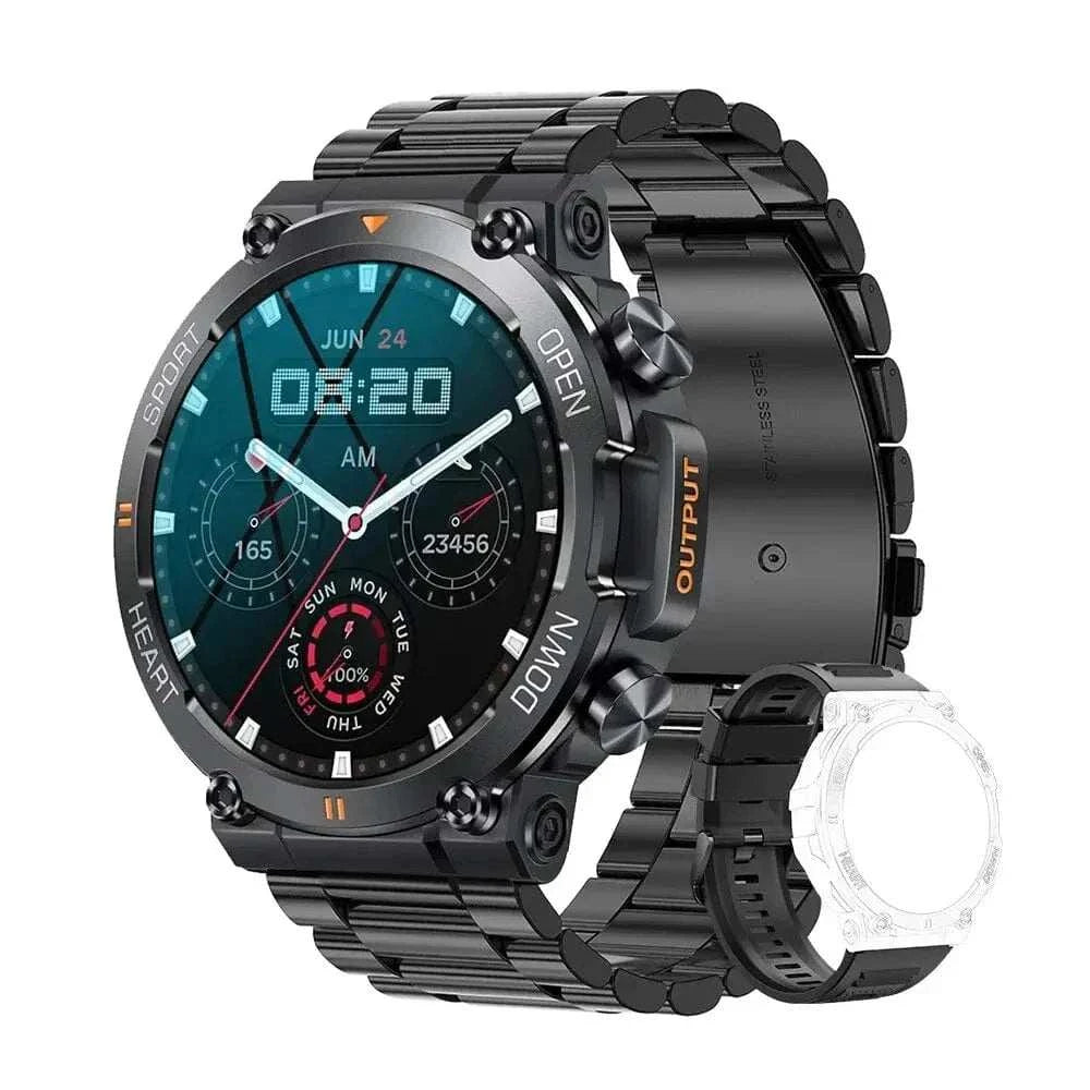MensFashionStyleStore Steel Black FITNESS TRACKING SMARTWATCH