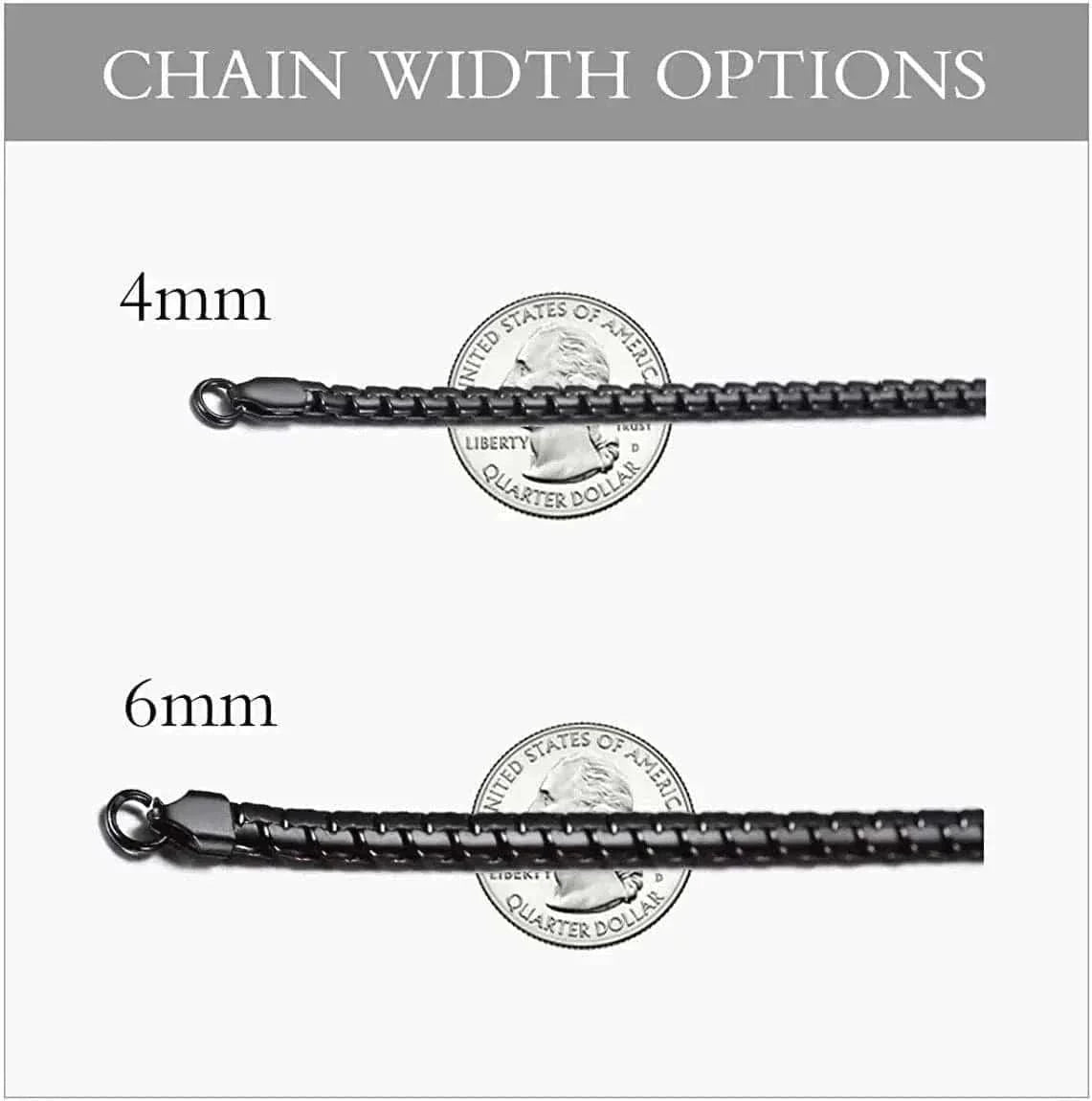 MensFashionStyleStore FLAT BLOCK CHAIN STEEL NECKLACE