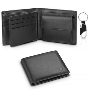  Men's Fashion Style Store Genuine Leather Wallet Men Classic Black Soft Purse Coin Pocket Credit Card Holder