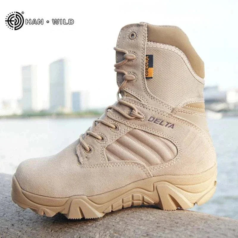 MensFashionStyleStore LEATHER TACTICAL BOOTS