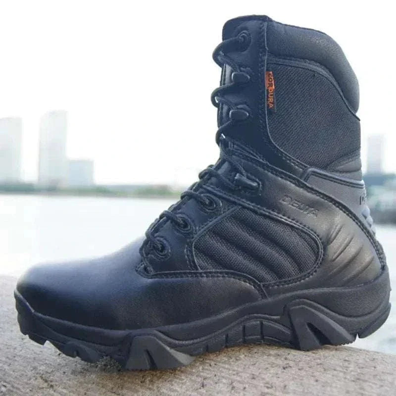 MensFashionStyleStore LEATHER TACTICAL BOOTS