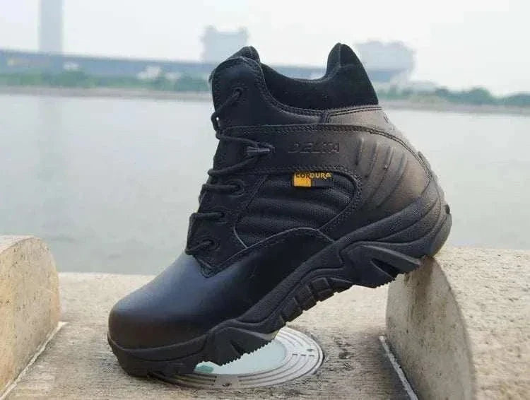 MensFashionStyleStore black low top / 8 LEATHER TACTICAL BOOTS