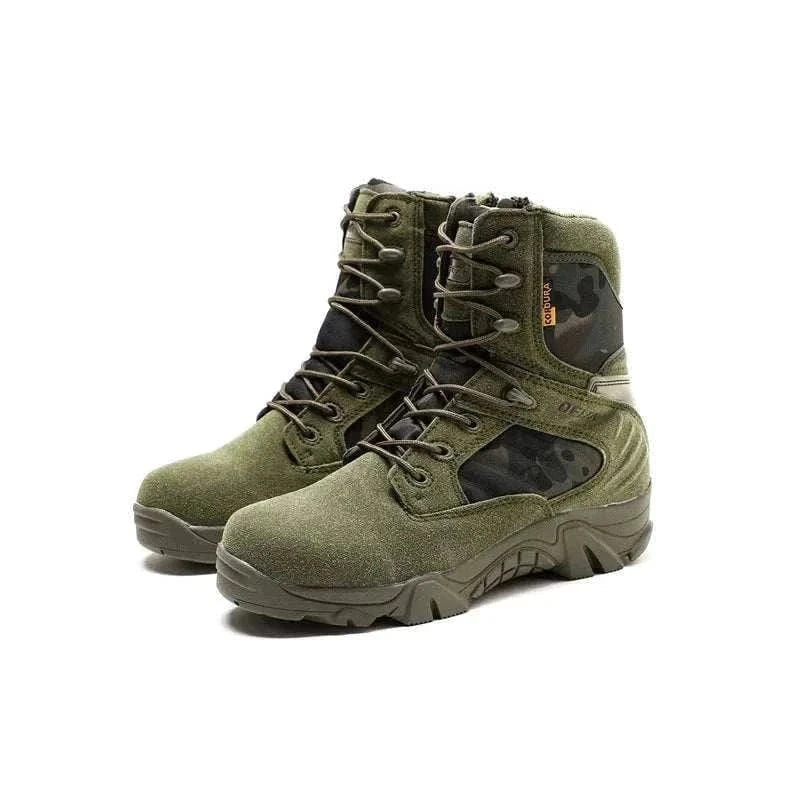 MensFashionStyleStore green / 6 LEATHER TACTICAL BOOTS