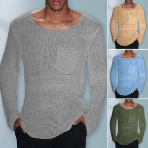 Men's Fashion Style Store Men Sweater Men's Hollow Out Knit Sweater