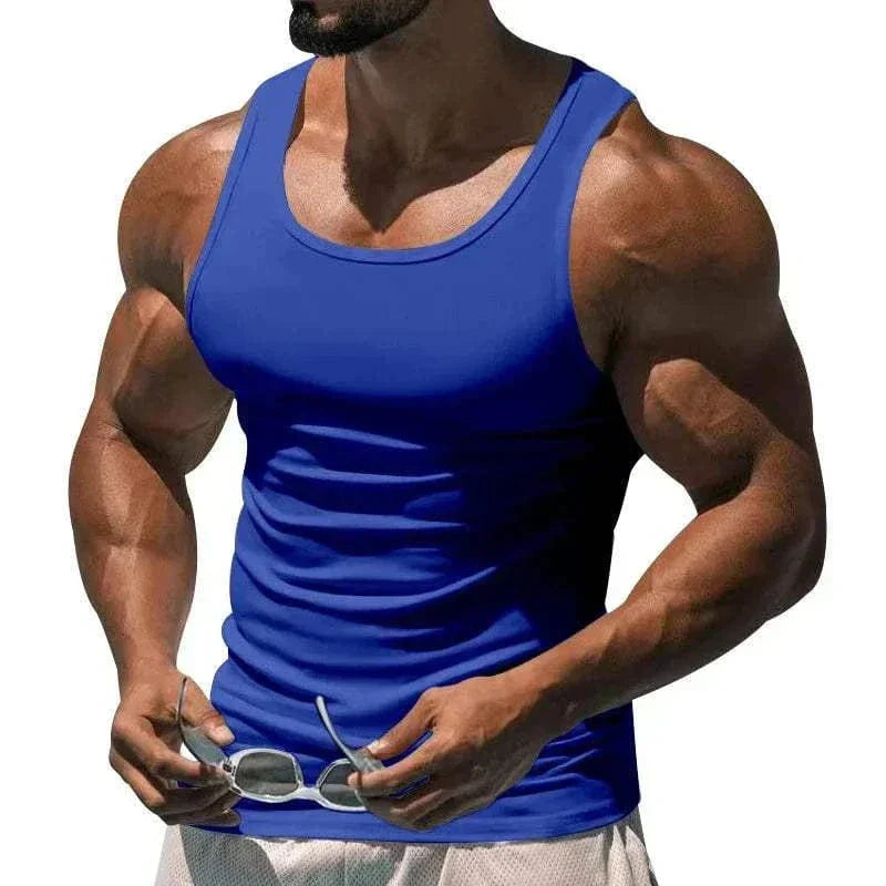  Men's Fashion Style Store Sapphire Blue / M Men Top