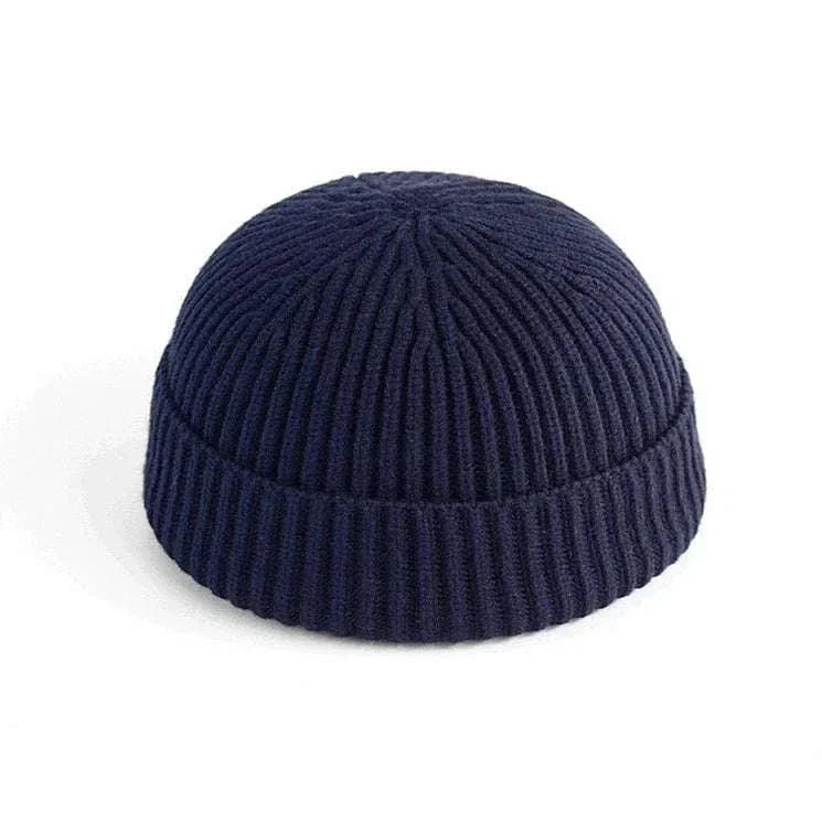 Men's Fashion Style Store Men Women Knitted Hat Beanie Skullcap Sailor Docker solid fashion Cuff Brimless Cap Rogue Melon Fur Woolen Knitted beanies hats
