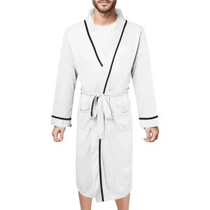 Men's Fashion Style Store Mens Cotton Bathrobe Spring And Summer Solid Color Lace-Up Men's Pajamas Home Wear Long Sleeve Male Bathrobe Dressing Night Gown