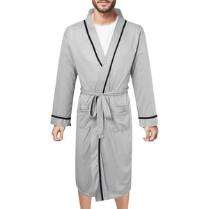 Men's Fashion Style Store Mens Cotton Bathrobe Spring And Summer Solid Color Lace-Up Men's Pajamas Home Wear Long Sleeve Male Bathrobe Dressing Night Gown
