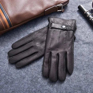 Men's Fashion Style Store MPPM Winter Gloves Men Genuine Leather Sheepskin for Adult Warm Winter Deerskin Gloves Christmas Gift  Men's Sheepskin Gloves