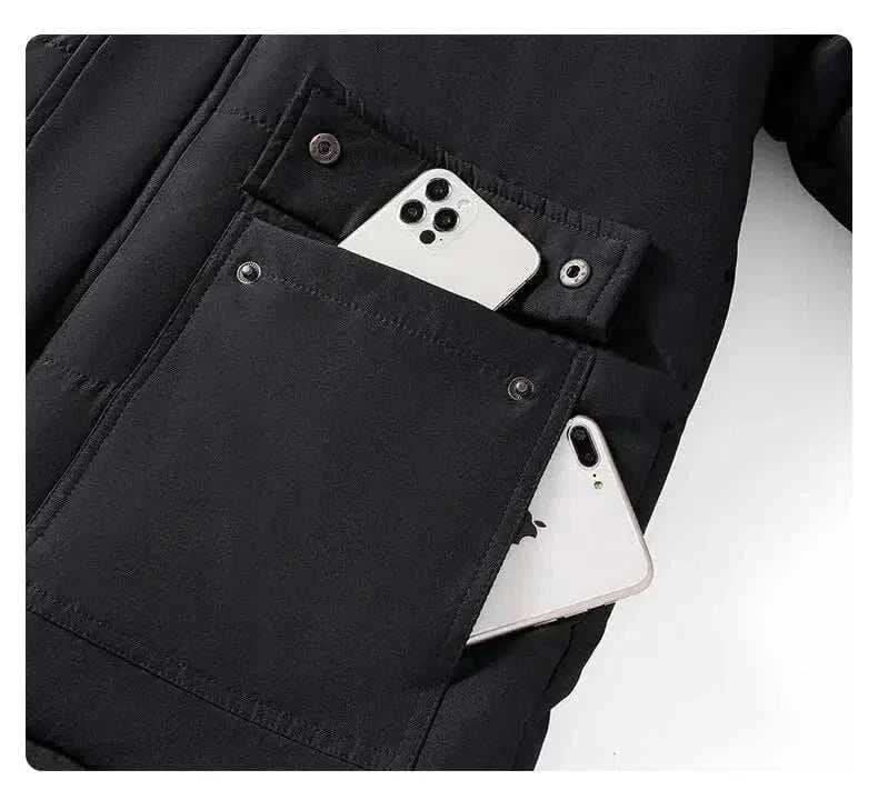 Men's Fashion Style Store New Men Winter Autumn  With Thick Warm Hooded Fur Collar Coat