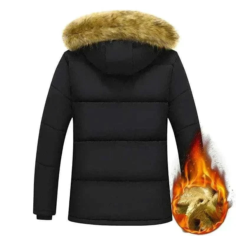 Men's Fashion Style Store New Men Winter Autumn  With Thick Warm Hooded Fur Collar Coat