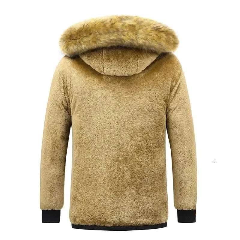 Men's Fashion Style Store New Men Winter Autumn  With Thick Warm Hooded Fur Collar Coat