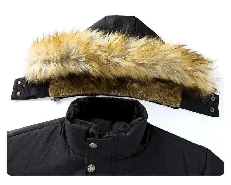 Men's Fashion Style Store New Men Winter Autumn  With Thick Warm Hooded Fur Collar Coat