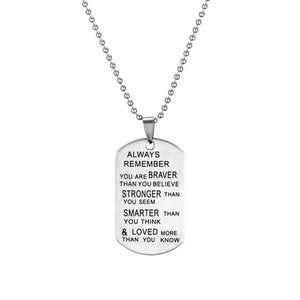 MensFashionStyleStore N010650 / CHINA TAG NECKLACE WITH ARMY ENGRAVING