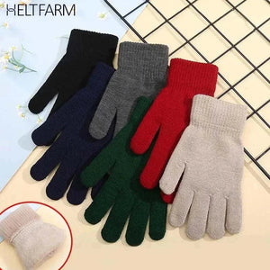 Men's Fashion Style Store Winter Knitted Gloves Men Women Touch Screen Cold-proof Warm Full Finger Gloves Korean Style All-match Cycling Wool Gloves